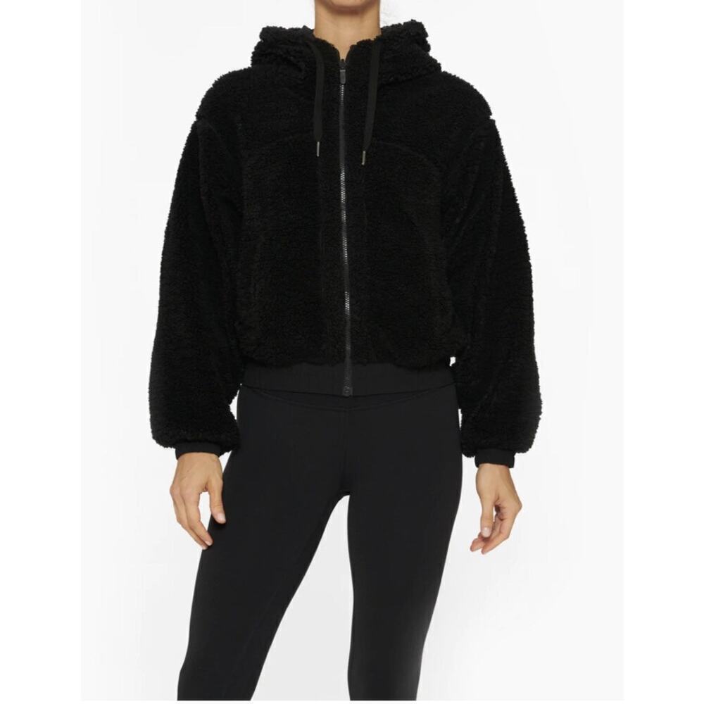 Lululemon Women's Black Reversible Fleece Hooded Jacket Size 8